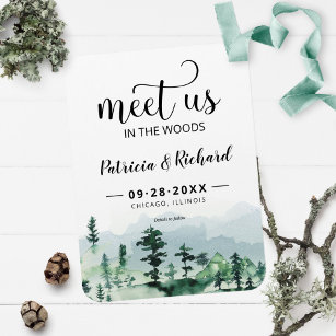 Meet Us In The Woods Outdoor Wedding Save The Date Magnet