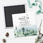 Meet Us In The Woods Outdoor Wedding Save The Date Magnet<br><div class="desc">Meet Us In The Woods Outdoor Wedding Save The Date magnet</div>
