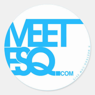 MeetESQ blue Classic Round Sticker