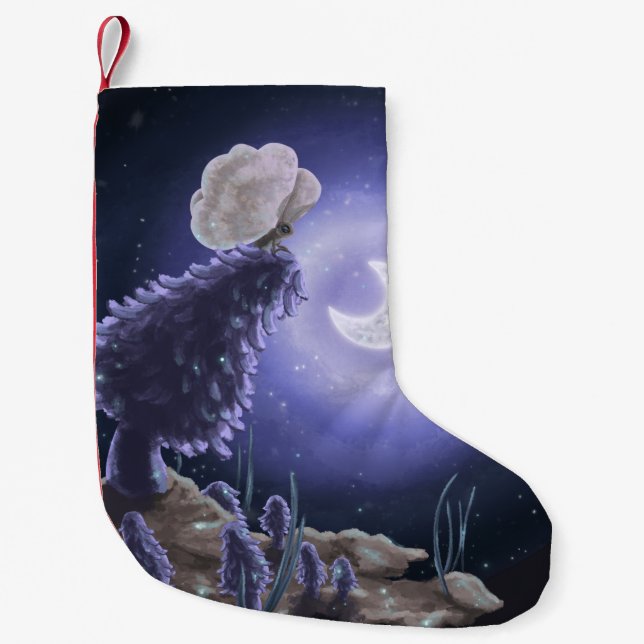 Meeting at Moonlight Small Christmas Stocking (Front)