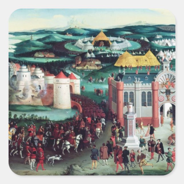 Meeting at the Field of the Cloth of Gold Square Sticker (Front)