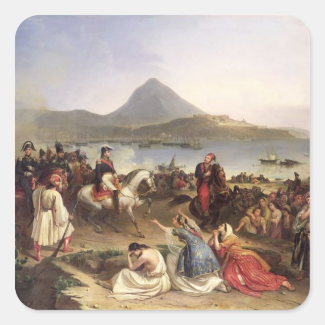 Meeting Between General Nicolas Joseph Maison Square Sticker (Front)