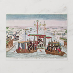 Meeting between Napoleon I & Tsar Alexander I Postcard