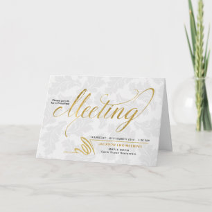 Meeting Business Faux Gold Leaf Blank Invitation