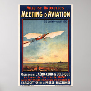 Meeting D' Aviation Belgium Brussels Aircraft Expo Poster