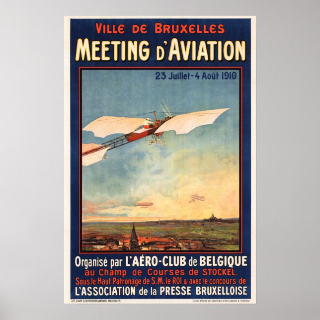 Meeting D' Aviation Belgium Brussels Aircraft Expo Poster (Front)