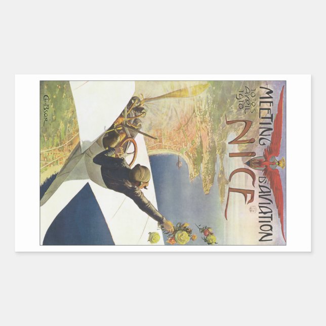 Meeting d'Aviation Nice Rectangular Sticker (Front)