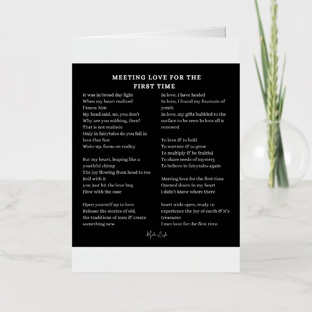 Meeting Love For The First Time poem poetry  Foil Greeting Card (Front)