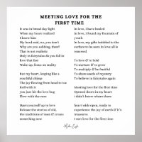 Meeting Love For The First Time poem poetry poster