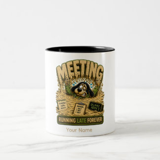 Meeting Maze Personalised Funny Office T-Shirt, Cu Two-Tone Coffee Mug