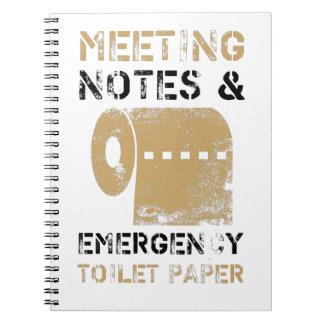 Meeting Notes & Emergency Toilet Paper Co-workers Notebook