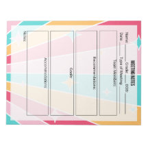 Meeting Notes Notepad- Bright