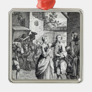 Meeting of Chevalier Des Greux and Manon Metal Tree Decoration