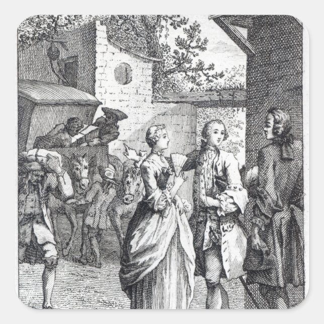 Meeting of Chevalier Des Greux and Manon Square Sticker (Front)