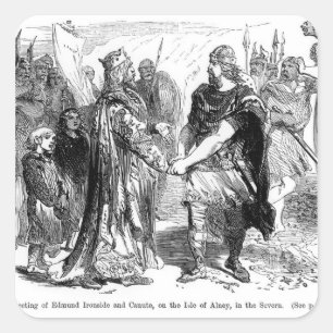Meeting of Edmund Ironside  and Canute Square Sticker