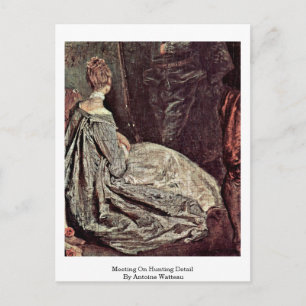 Meeting On Hunting Detail By Antoine Watteau Postcard