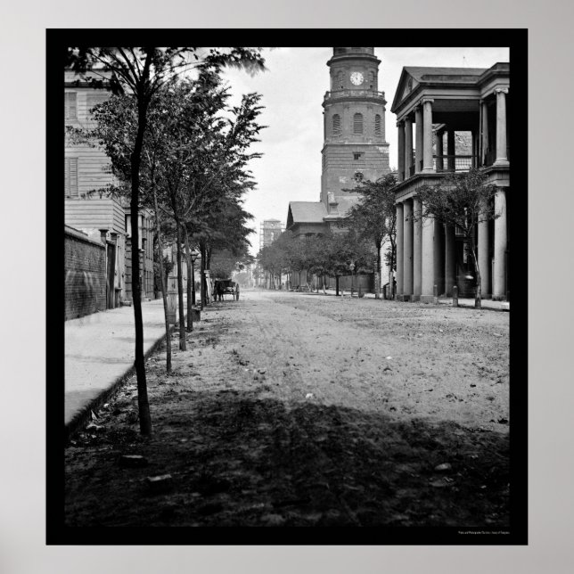 Meeting Street in Charleston, SC 1865 Poster (Front)