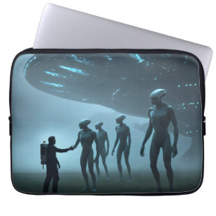 Meeting with aliens. laptop sleeve