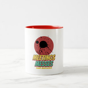 Meetings Messes And Miracles Working Mom Two-Tone Coffee Mug