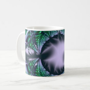 Meg Green and Blue Fractal Art Coffee Mug
