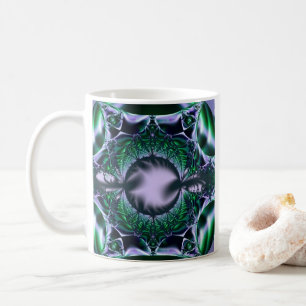 Meg Green and Blue Fractal Art Coffee Mug