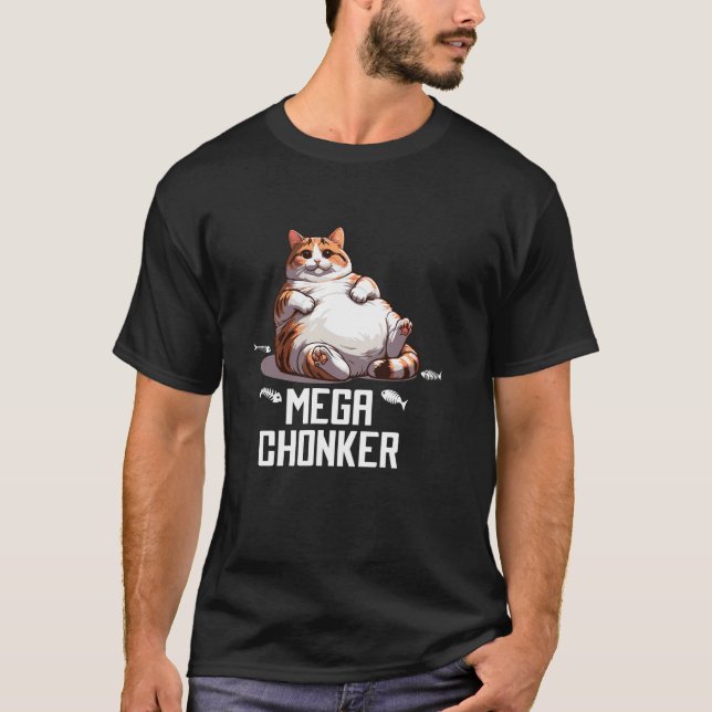 Mega Chonker Cute Cat Illustration T-Shirt (Front)