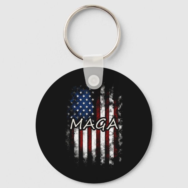 Mega Flags - Mega Flag - Patriotic Usa Flag  Key Ring (Front)