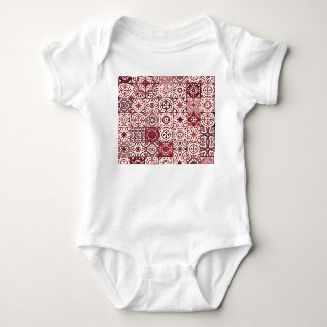Mega Gorgeous Moroccan Patchwork Pattern Baby Bodysuit (Front)