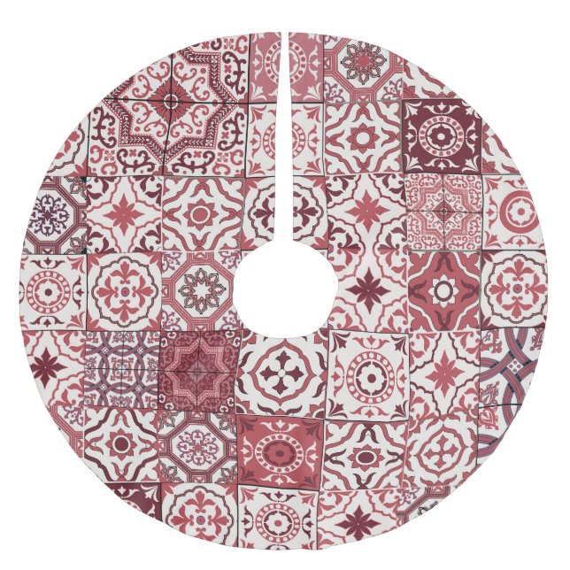 Mega Gorgeous Moroccan Patchwork Pattern Brushed Polyester Tree Skirt (Front)