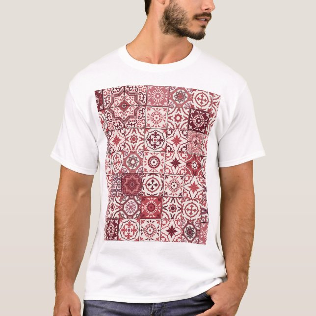 Mega Gorgeous Moroccan Patchwork Pattern T-Shirt (Front)