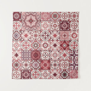 Mega Gorgeous Moroccan Patchwork Pattern Tapestry