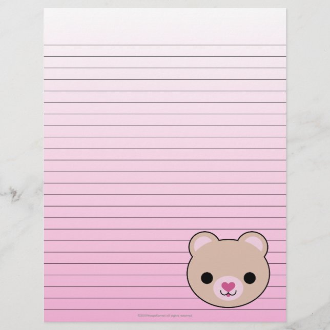 Mega Kawaii Bear Lined Stationery (Front)