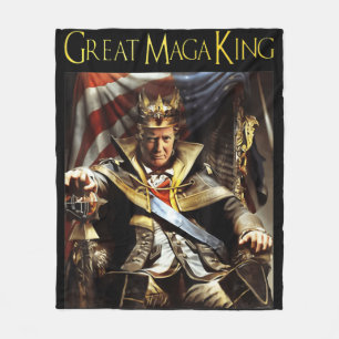 Mega King USA Flag Proud Ultra Maga Trump Fleece Blanket