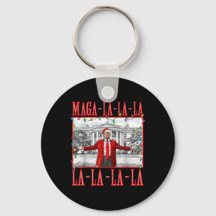 Mega La La La Christmas Santa Funny Trump Xmas Paj Key Ring
