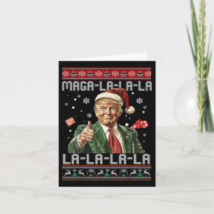 Mega La La La Christmas Santa Trump Ugly Sweater X Card