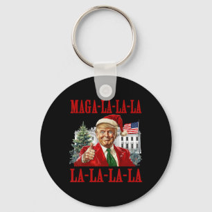 Mega La La La Donald Trump Potus 47 Ugly Christmas Key Ring