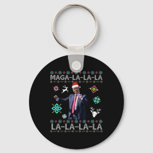 Mega La La La Donald Trump President 47 Dance Ugly Key Ring