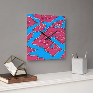 Mega Mendung Clocks Square