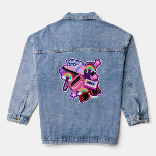 Mega Neon 80s Design Denim Jacket