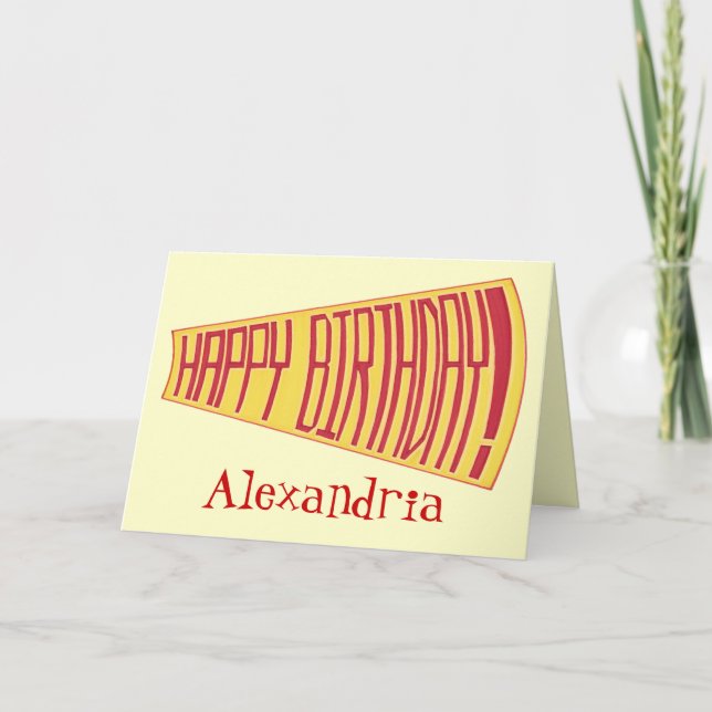 Mega Phone Happy Birthday Greeting Cards (Front)