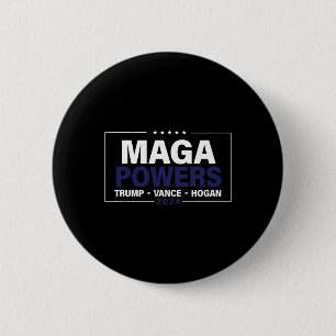 Mega Powers Trump Vance Hogan 2024 Patriotic Funny 6 Cm Round Badge