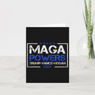 Mega Powers Trump Vance Hogan 2024 Patriotic Funny Card
