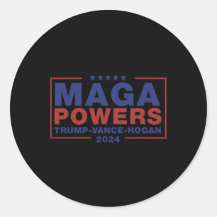 Mega Powers Trump Vance Hogan 3 Classic Round Sticker