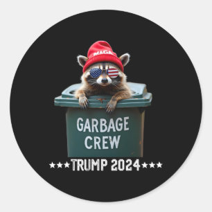 Mega Raccoon Garbage Crew Trump 2024 Classic Round Sticker