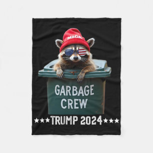 Mega Raccoon Garbage Crew Trump 2024 Fleece Blanket