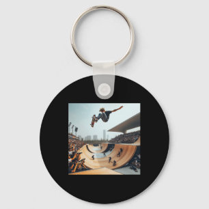 Mega Rampa Brazil. Skateboarding Contest Skateboar Key Ring