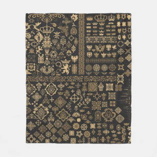 Mega set of baroque elements fleece blanket
