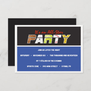 MEGA SPORTS Bar Bat Mitzvah Invitation