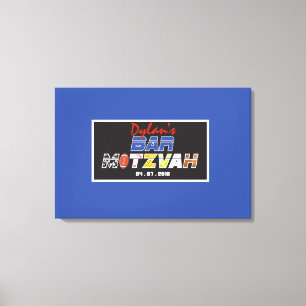 MEGA SPORTS Bar Bat Mitzvah Invitation Canvas Print