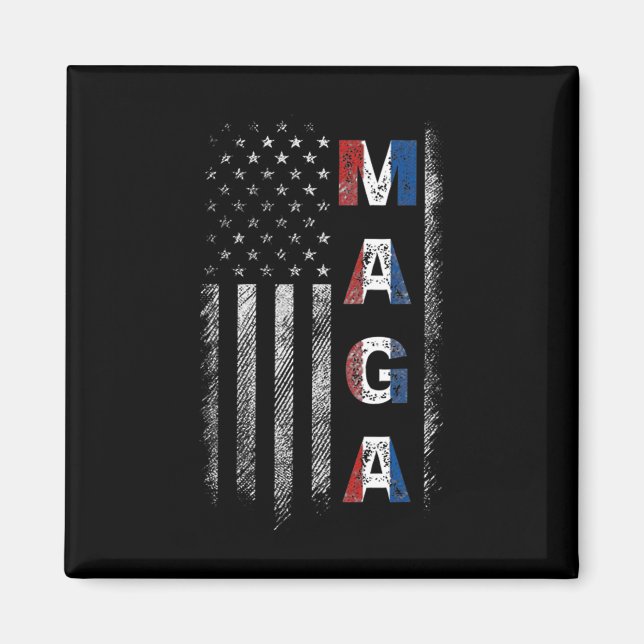 Mega Trump 2024 Us Flag American  Magnet (Front)